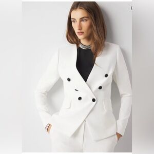 Petite WHBM® Tuxedo Studio Blazer Color White Size 10